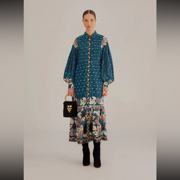 FARM Rio | Dresses | Farm Rio Blue Anika Maxi Dress | Poshmark